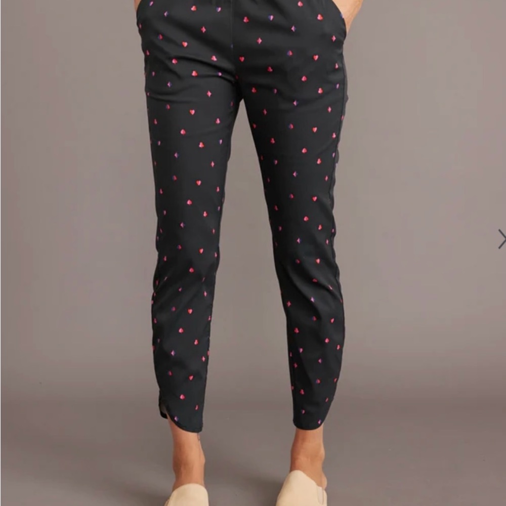 Marine Layer NWT Allison Pant in Black/Queen of Hearts Print